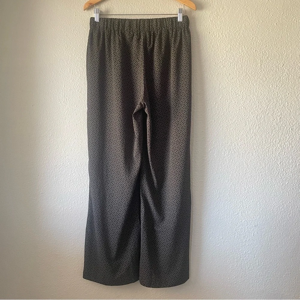Michael Kors Monogram Printed Wide Leg Pants Women’s M Black Luxury Money Classy